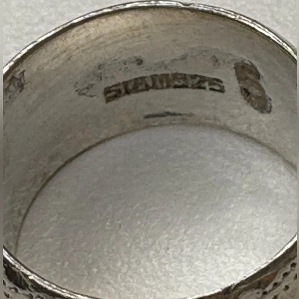 Sterling Silver Engraved Band Ring, 4.5 Unisex